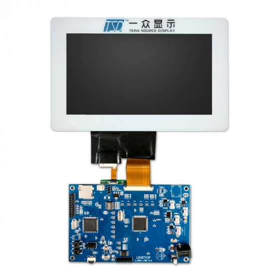 供应7寸智能家居LCD屏 高亮 带白色电容盖板 可定制颜色 logo 带1963板子 MCU接口 厂家直销 